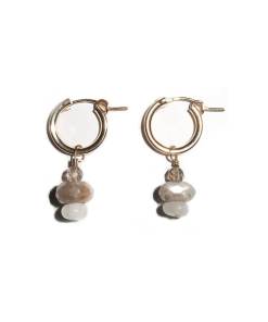 Azalea - Mystic Moonstone, Jade and Smokey Quartz Earrings