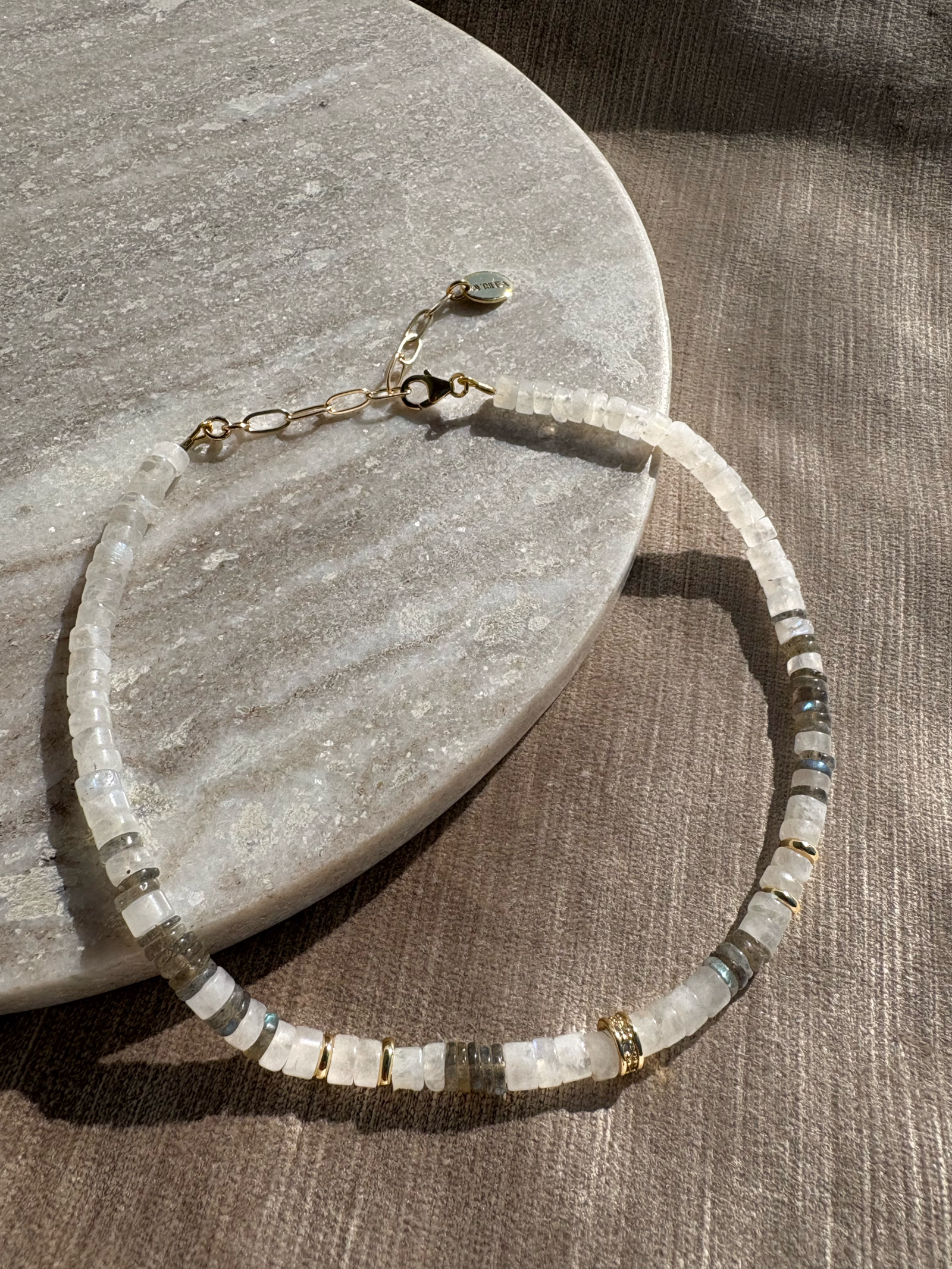 Gaia - Heishi Moonstone & Labradorite Necklace - Image 5
