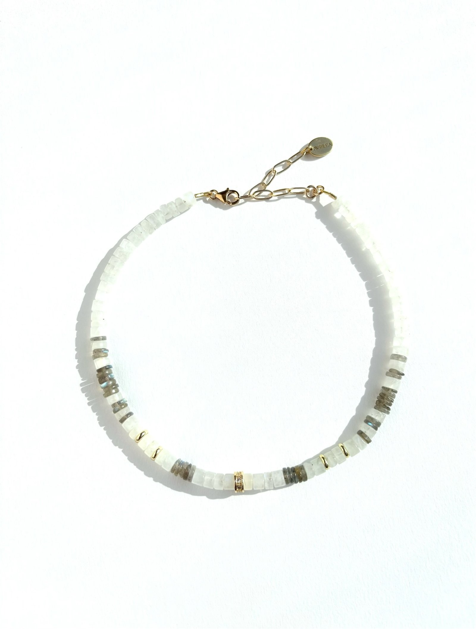 Gaia - Heishi Moonstone & Labradorite Necklace