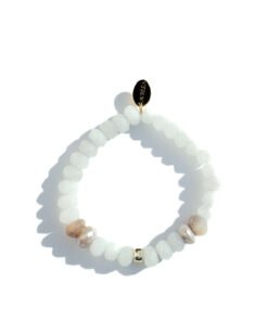 Merope - Mystic Moonstone and Jade Stretch Bracelet