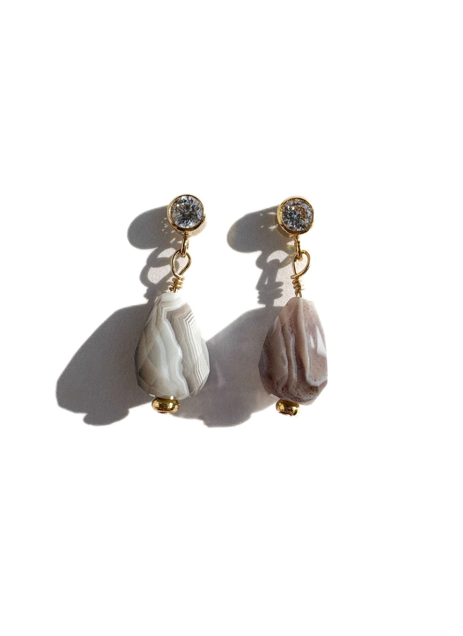 Sabine - Botswana Agate Drop Earrings