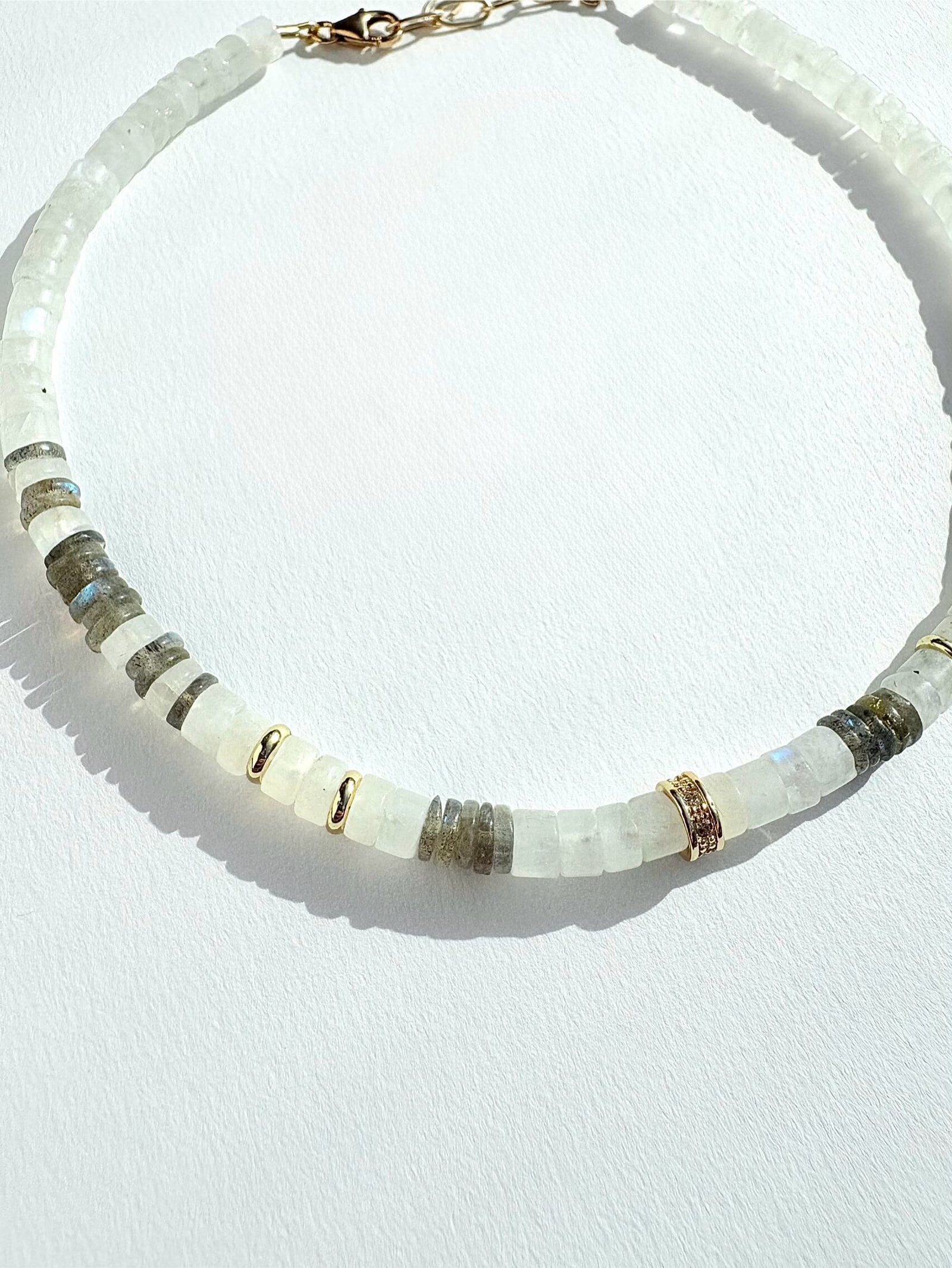 Gaia - Heishi Moonstone & Labradorite Necklace - Image 3